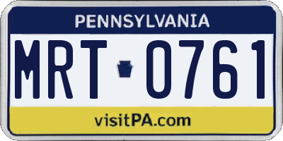 PA license plate MRT0761