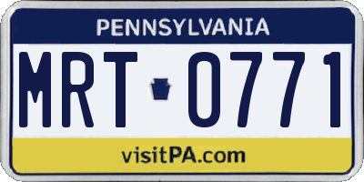 PA license plate MRT0771