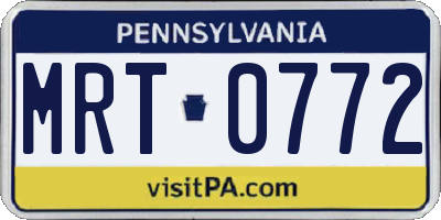 PA license plate MRT0772