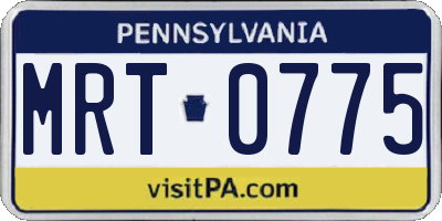 PA license plate MRT0775