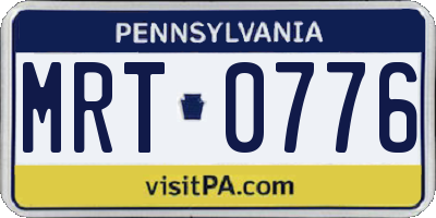 PA license plate MRT0776