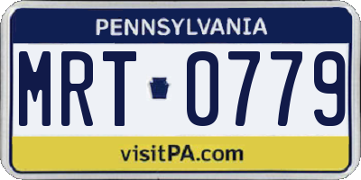 PA license plate MRT0779