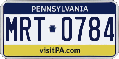 PA license plate MRT0784