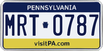PA license plate MRT0787
