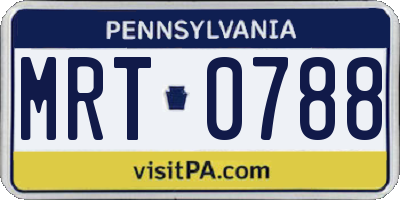 PA license plate MRT0788