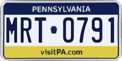 PA license plate MRT0791