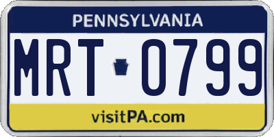 PA license plate MRT0799
