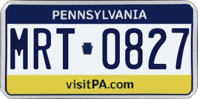 PA license plate MRT0827