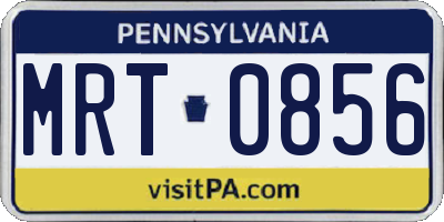PA license plate MRT0856