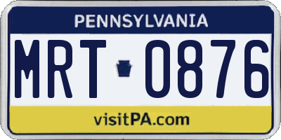 PA license plate MRT0876