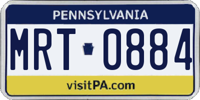 PA license plate MRT0884