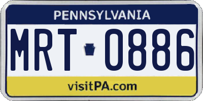 PA license plate MRT0886