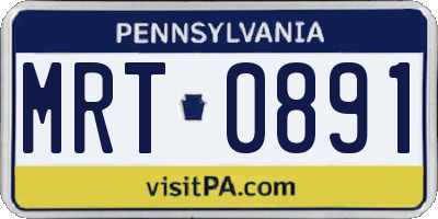 PA license plate MRT0891