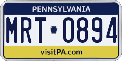 PA license plate MRT0894