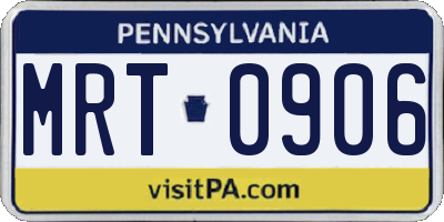 PA license plate MRT0906