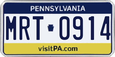 PA license plate MRT0914