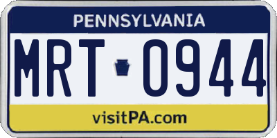 PA license plate MRT0944
