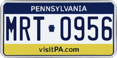 PA license plate MRT0956