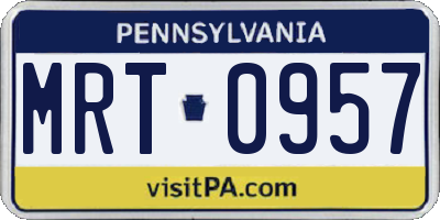 PA license plate MRT0957