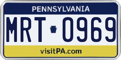 PA license plate MRT0969