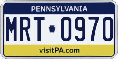 PA license plate MRT0970
