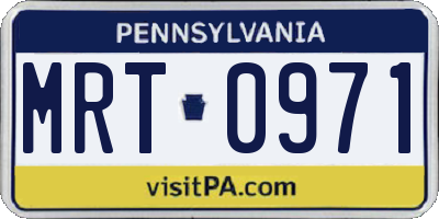 PA license plate MRT0971