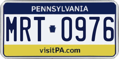 PA license plate MRT0976