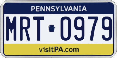 PA license plate MRT0979