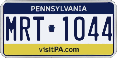 PA license plate MRT1044