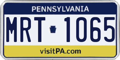 PA license plate MRT1065