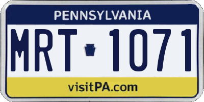 PA license plate MRT1071