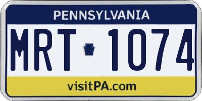 PA license plate MRT1074