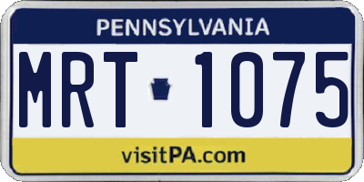 PA license plate MRT1075