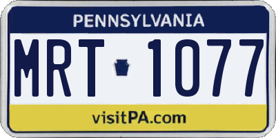 PA license plate MRT1077