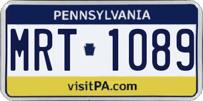 PA license plate MRT1089