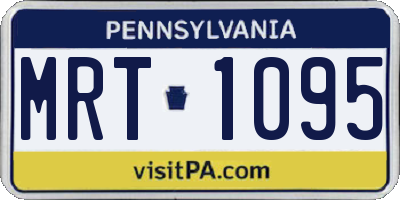 PA license plate MRT1095
