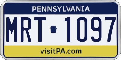 PA license plate MRT1097
