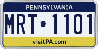 PA license plate MRT1101