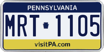 PA license plate MRT1105