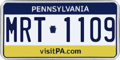 PA license plate MRT1109