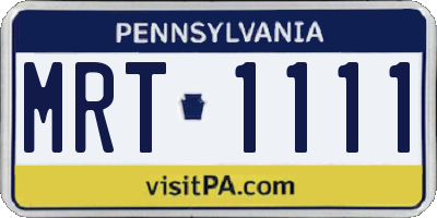 PA license plate MRT1111