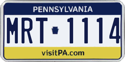 PA license plate MRT1114