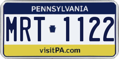 PA license plate MRT1122
