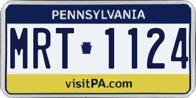 PA license plate MRT1124