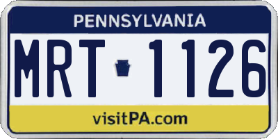 PA license plate MRT1126