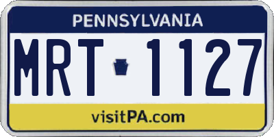 PA license plate MRT1127