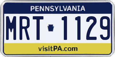 PA license plate MRT1129