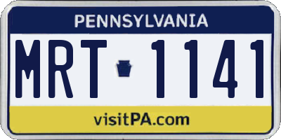 PA license plate MRT1141