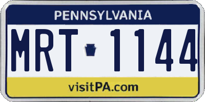 PA license plate MRT1144