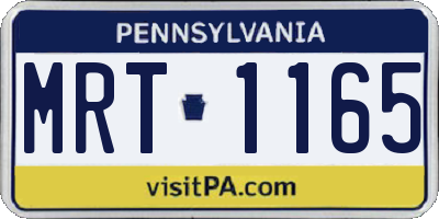 PA license plate MRT1165